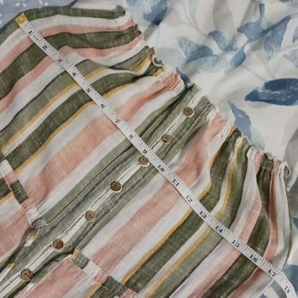 Blue Island Strapless Cotton Striped Hi-low Dress Tie Waist Size S‎ - Picture 8 of 14